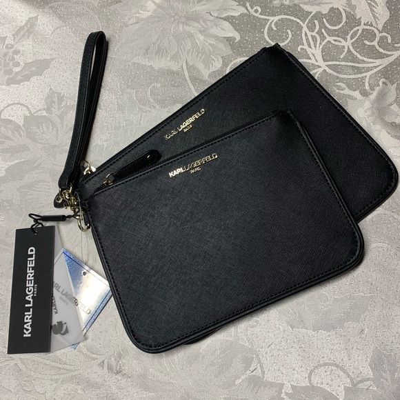 Karl Lagerfeld Handbags - Set Karl Lagerfeld NWT Black Clutch & Wristlet M/L